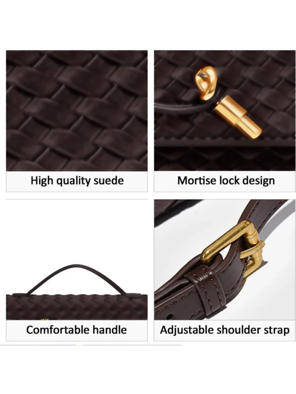 Trendy Suede Woven Handbag for Women | Evening Shoulder Bag & Casual Clutch